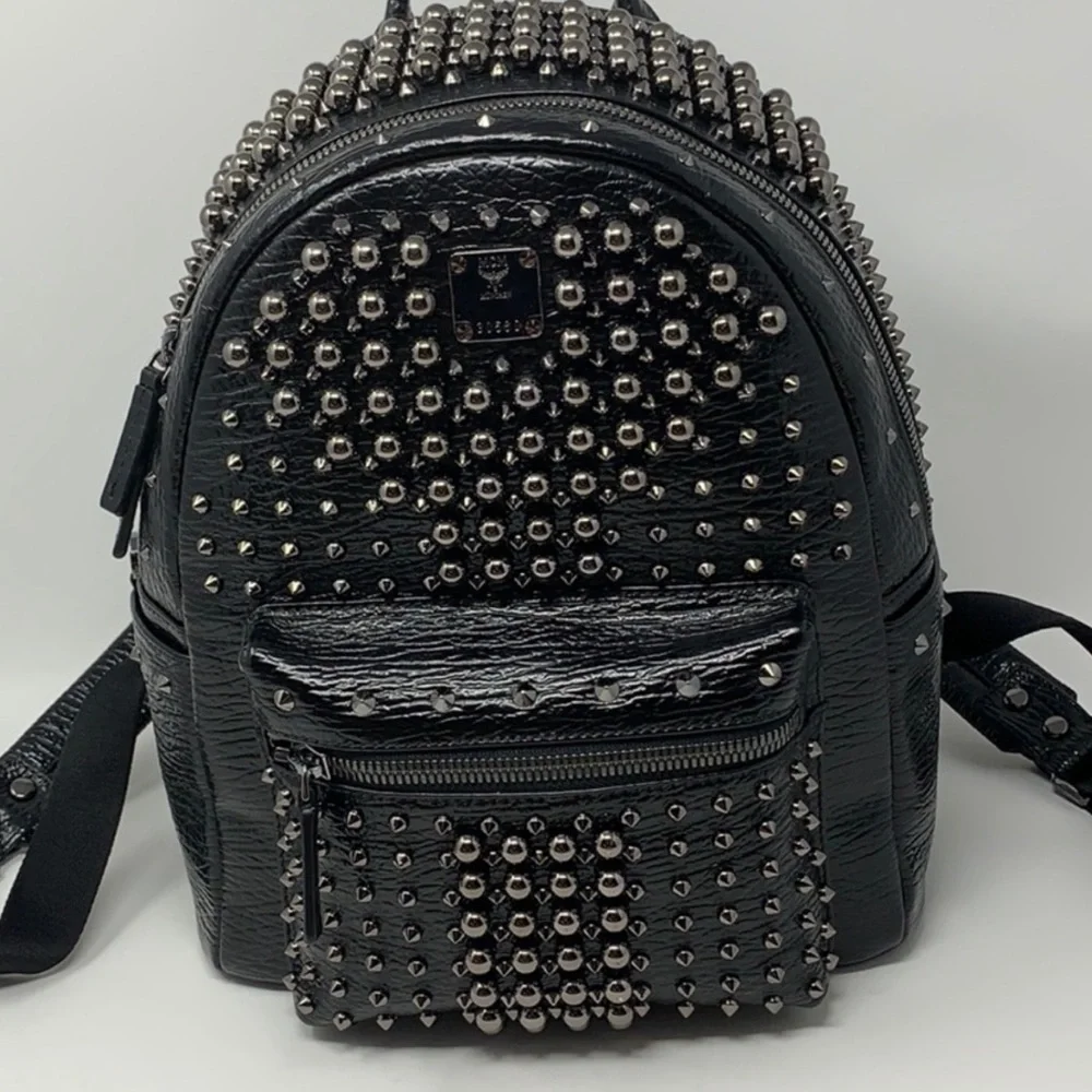MCM Stark Pearl Stud Leather Backpack